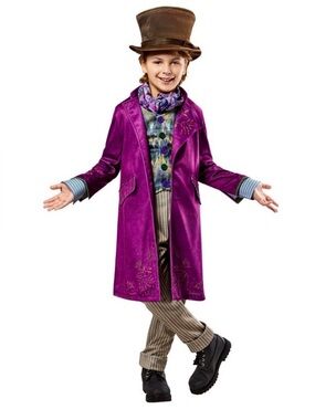 Rubie's Kids Willy Wonka Costume Large 10-12 Magenta Coat Halloween Dress Up